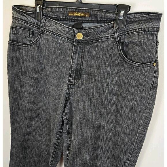South Pole Jeans Sz 18 Womens Plus Medium Back Wash MidRise Pocket Bling Grunge - Picture 3 of 9